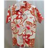 Image 1 : Kahili Fashions Hawaii Aloha Shirt Red & White w/ Front Pocket