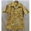 Image 1 : Kahili Fashions Hawaii Aloha Shirt Green & White w/ Front Pocket