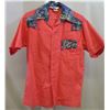 Image 1 : Haleaka Fashions Hawaii Aloha Shirt Red & Blue w/ Front Pocket