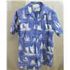 Image 1 : Jar Hawaii Aloha Shirt Blue & White w/ Front Pocket