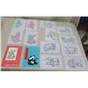 Image 1 : Multiple Panda & Peacock Art Transfers, Paper Cuts Book, etc