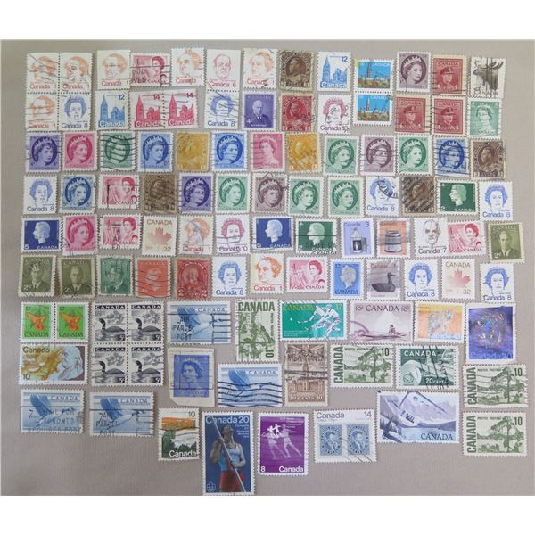 Qty 100+ Canadian Stamps: Queen Elizabeth, Maple Leaf, Ottawa, etc (some rare)