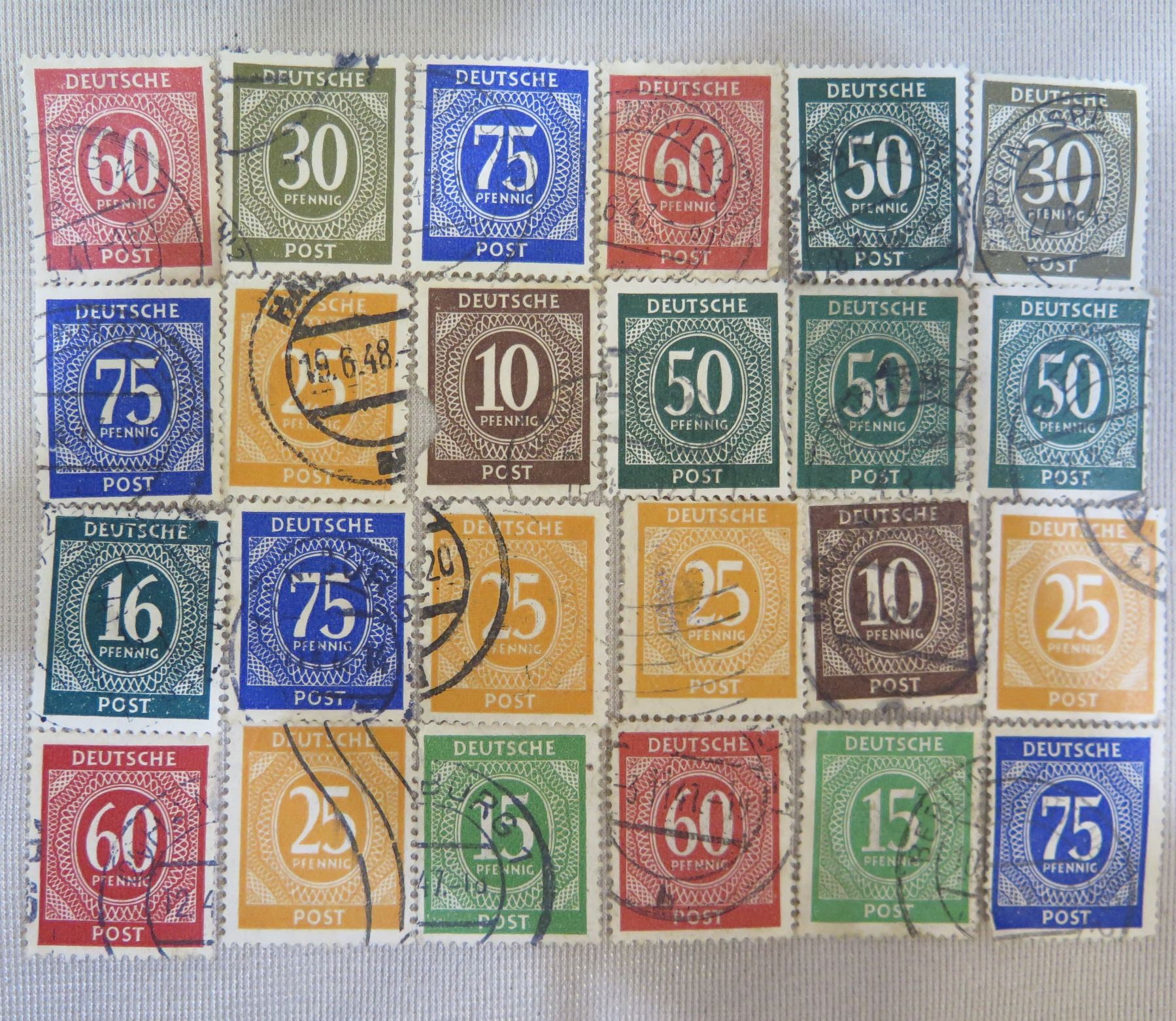 Qty 24 Deutsche Post Stamps, Misc Denominations - Oahu Auctions