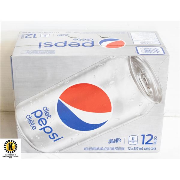 CASE OF 12 DIET PEPSI CANS