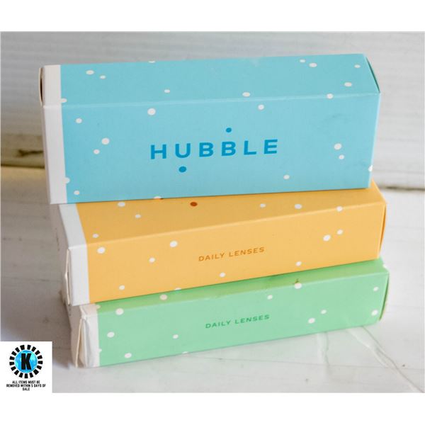 3 SEALED -0.50 PACKS OF HUBBLE CONTACTS