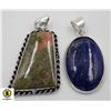 Image 1 : #93-NATURAL LAPIS LAZULI & UNIKITE PENDANT