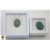 Image 1 : #54-GREEN AVENTURINE 6.70CT &  EMERALD 6.5 CT