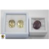 Image 1 : #76- UNHEATED LEMON 9.80CT & RED RUBY 12.10CT