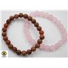 Image 1 : #97-NATURAL PINK ROSE QUARTZ & GOLDEN SANDSTONE