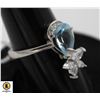 Image 1 : #126-GENUINE BLUE TOPAZ & CZ RING SIZE 7