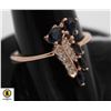 Image 1 : #124-HAETED BLUE SAPPHIRE & CZ RING SIZE 7.75