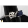 Image 1 : #120-HAETED BLUE SAPPHIRE & CZ RING SIZE 6