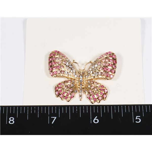 NEW RHINESTONE BUTTERFLY BROOCH