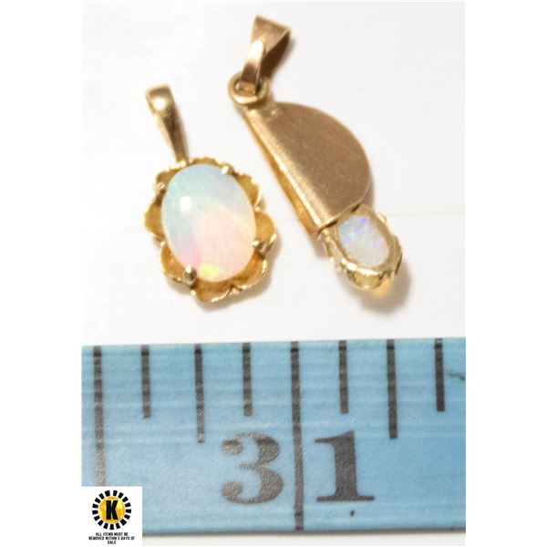 GOLD TONE PENDANTS WITH OPALS