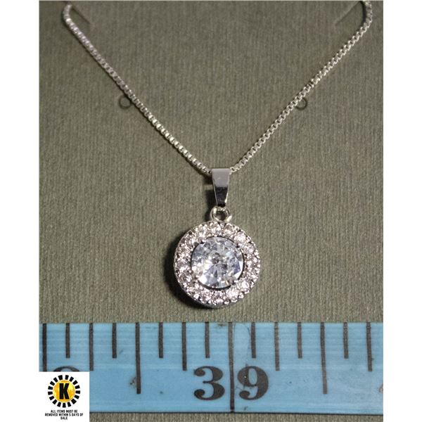 25-50 CM BOX CHAIN WITH 1.25 CT CUBIC ZIRCONIA