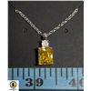 Image 1 : 14-9.9 X 7.9 YELLOW CUBIC ZIRCONIA WITH 0.25 CLEAR