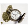 Image 2 : 41-NEW BRONZE TONE QUARTZ POCKET WATCH W/GOLF