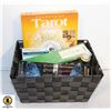 BOX WITH INCENSE, HERBS, CANDLES AND TAROT CARDS