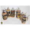 Image 1 : 6 GERMAN BEER STEINS