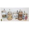 Image 1 : 5 GERMAN BEER STEINS