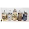 Image 1 : 5 GERMAN BEER STEINS