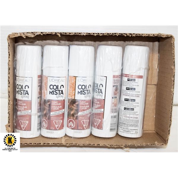 5 PACK OF L?OREAL PARIS COLO RISTA SPRAY HAIR