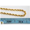 Image 1 : 36 INCHES GOLD TONE ROPE CHAIN NECKLACE NEW