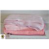 Image 1 : 3 PINK HAND KNITTED BABY BLANKETS (NEW)