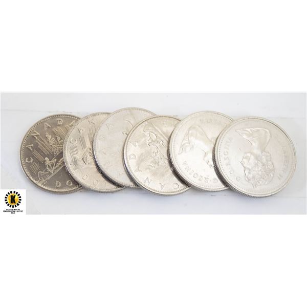 1972 1979 1980 1983 1985 1986 ONE DOLLAR COINS