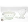 2 CRYSTAL GLASS ART DECORATION DISHES