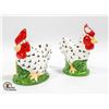 Image 1 : VINTAGE BLACK SPOT ROOSTER SALT & PEPPER SHAKERS