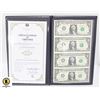 Image 1 : $1 SET OF 4 UNCUT BILLS WITH CERTIFICATE OF
