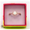 Image 1 : NEW WHITE FIRE OPAL ROSE GOLD PLATED