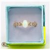 Image 1 : NEW WHITE FIRE OPAL RING SIZE 8 GOLD PLATED