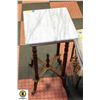 Image 1 : WOOD AND MARBLE PLANT STAND 14" X 14" X 29"