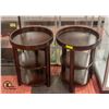 2 BROWN WOODEN SIDE TABLES