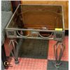Image 1 : GLASS TOP SIDE TABLE 22" X 22" X 21"