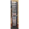 FLOOR STANDING CD RACK W/ 50 CD'S- 42" X 9" X 9"