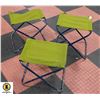 Image 1 : VINTAGE METAL FOLDING CAMP STOOLS- LOT OF 3