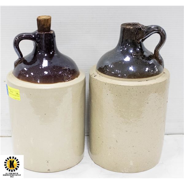 TWO ANTIQUE STONEWARE JUGS