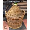 Image 1 : LARGE WICKER HANDLED WINE DECANTER