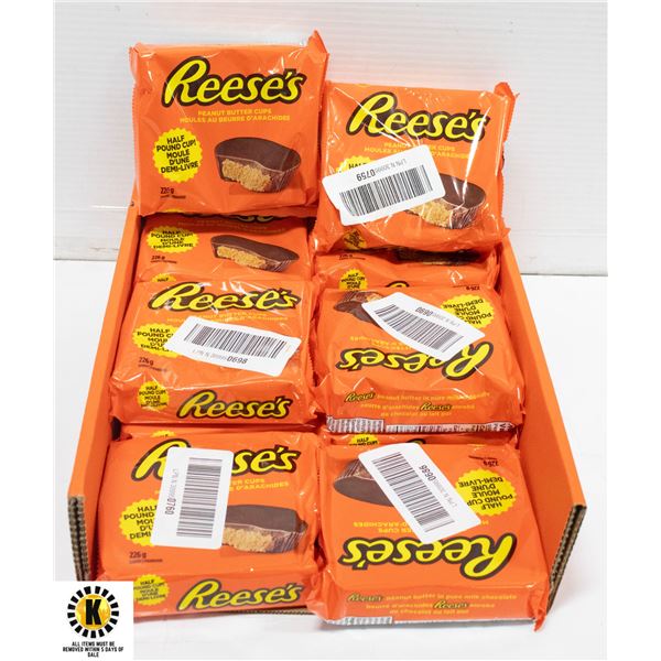 NEW CASE OF 12 REESE'S HALF POUND PEANUT BUTTER