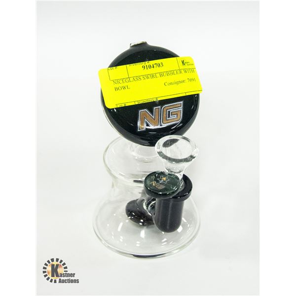 NICEGLASS SWIRL BUBBLER WITH BOWL