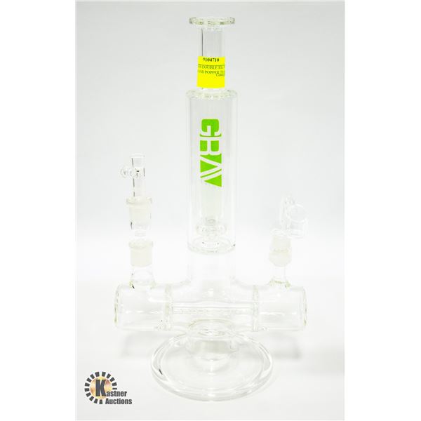 GRAV LABS DOUBLE RIG WITH BANGER AND POPPER TUBE