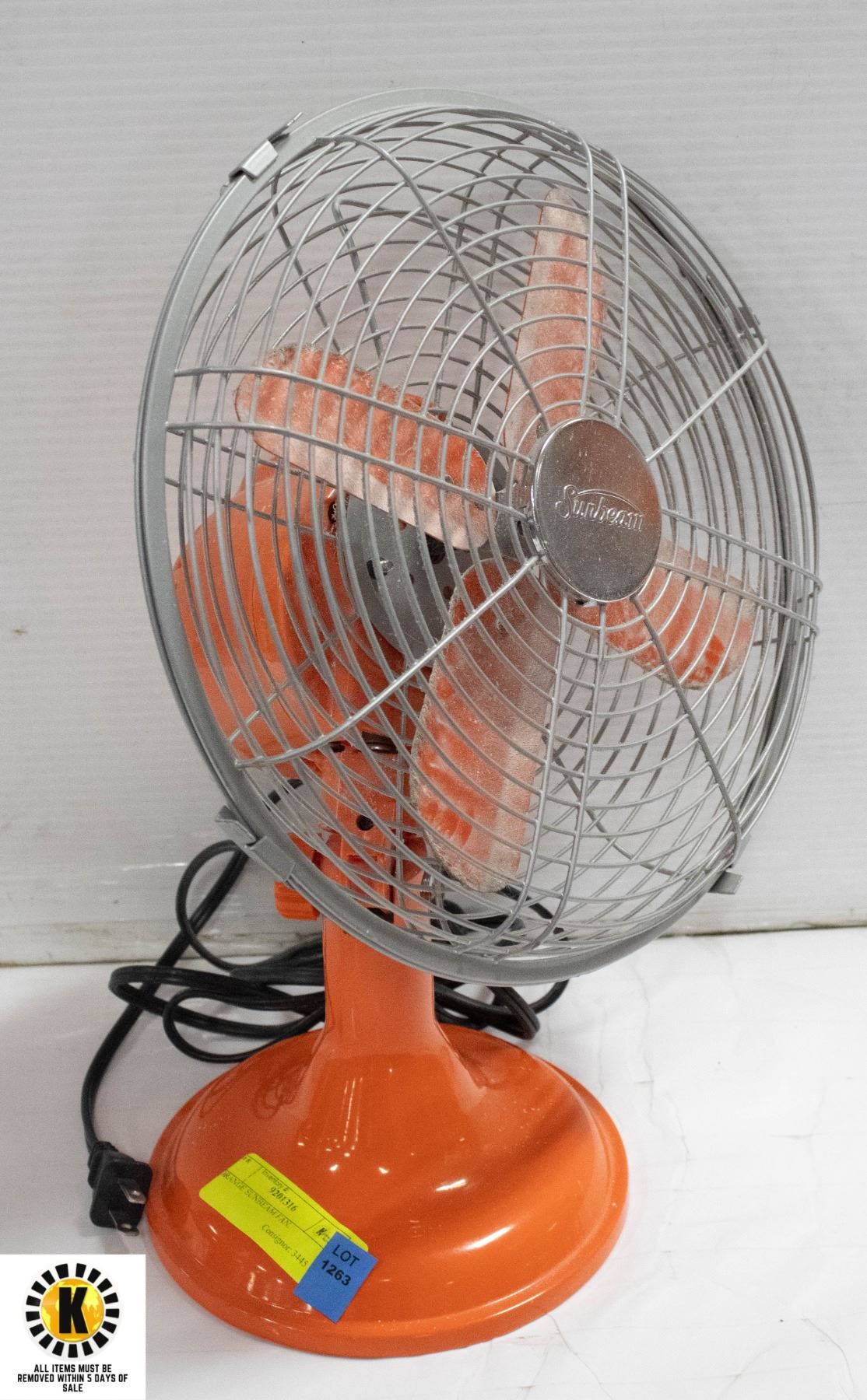 Sunbeam Table Fans ORANGE SUNBEAM FAN