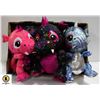 FLAT WITH 3 CARAVAN SOFT TOY GLITTER DRAGONS