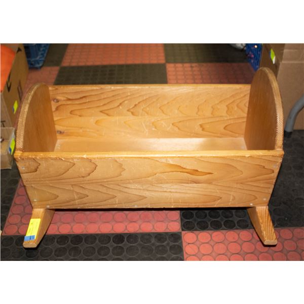 WOODEN DOLL CRADLE
