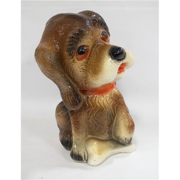 VINTAGE 14 IN CERAMIC DOG BANK.COLLECTIBLE