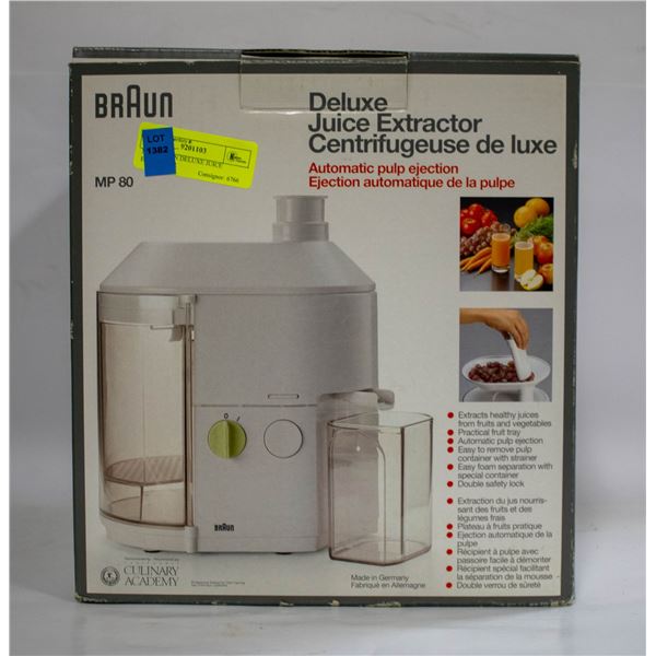 NEW BRAUN DELUXE JUICE EXTRACTOR