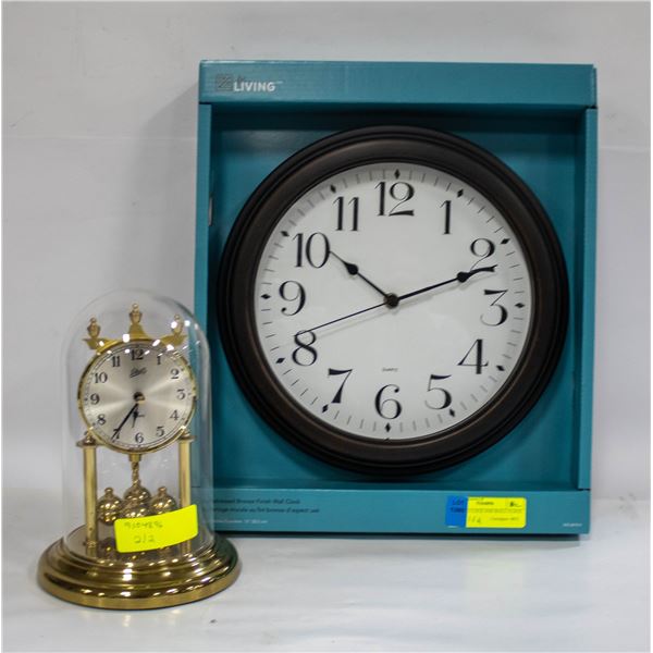 MANTLE CLOCK AND WALL CLOCK. WALL